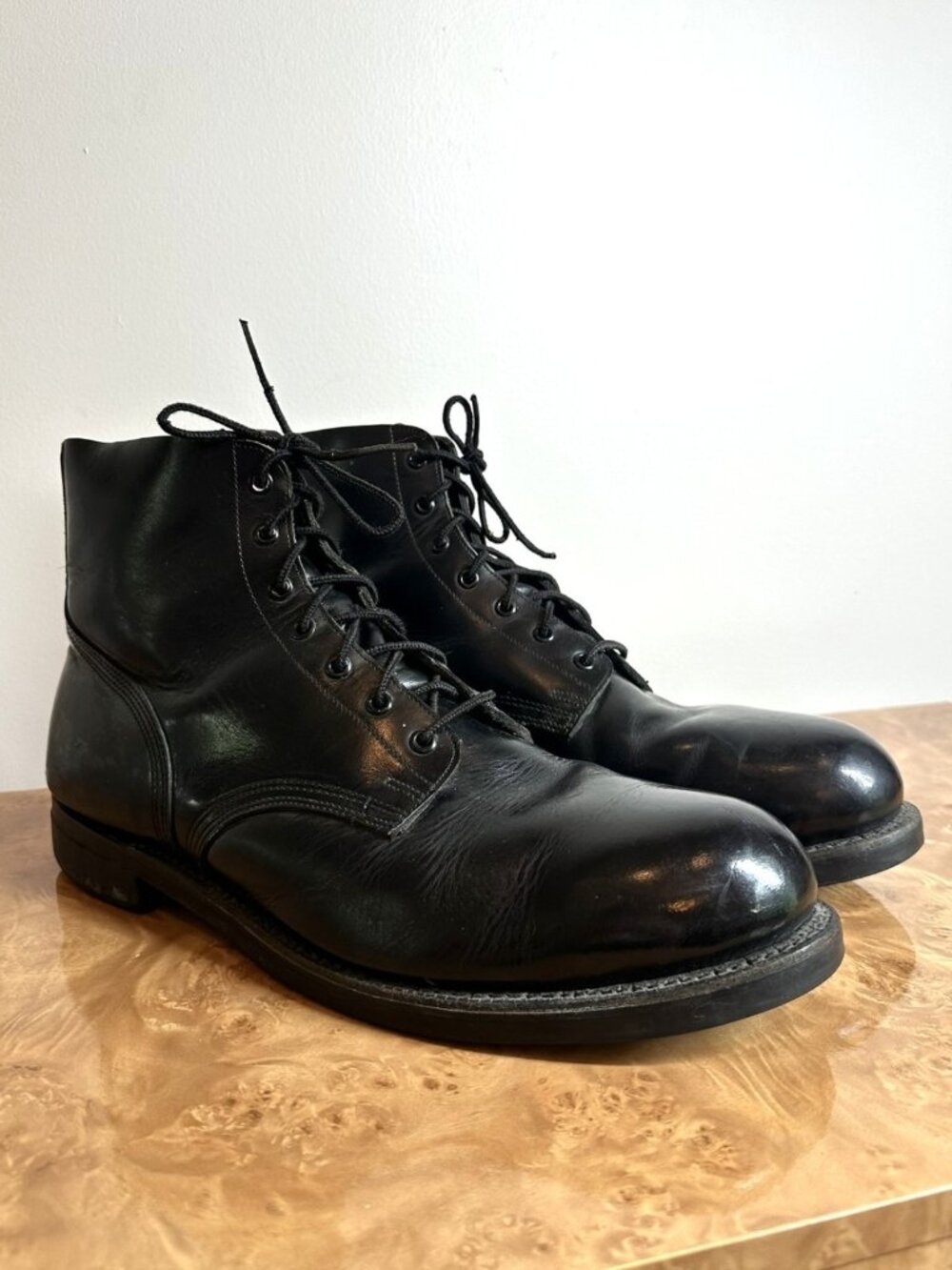 Biltrite Black Leather Military Combat Boots Lace Up USA Made Men's Size 11.5-12